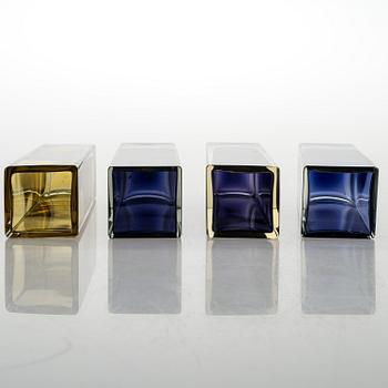 KAJ FRANCK, MALJAKOITA, 4 kpl, lasia. SIgneerattu Nuutajärvi Notsjö.