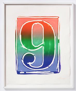 Jasper Johns, "Figure 9", ur "Color Numeral Series".