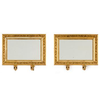 A pair of two-light girandole mirrors, second half of the 19th century.