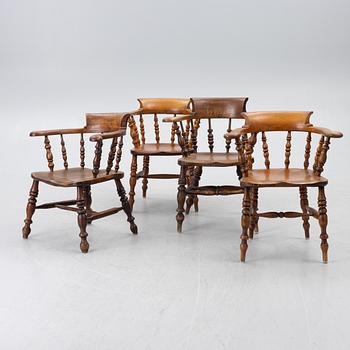 Four armchairs, late 19th century.