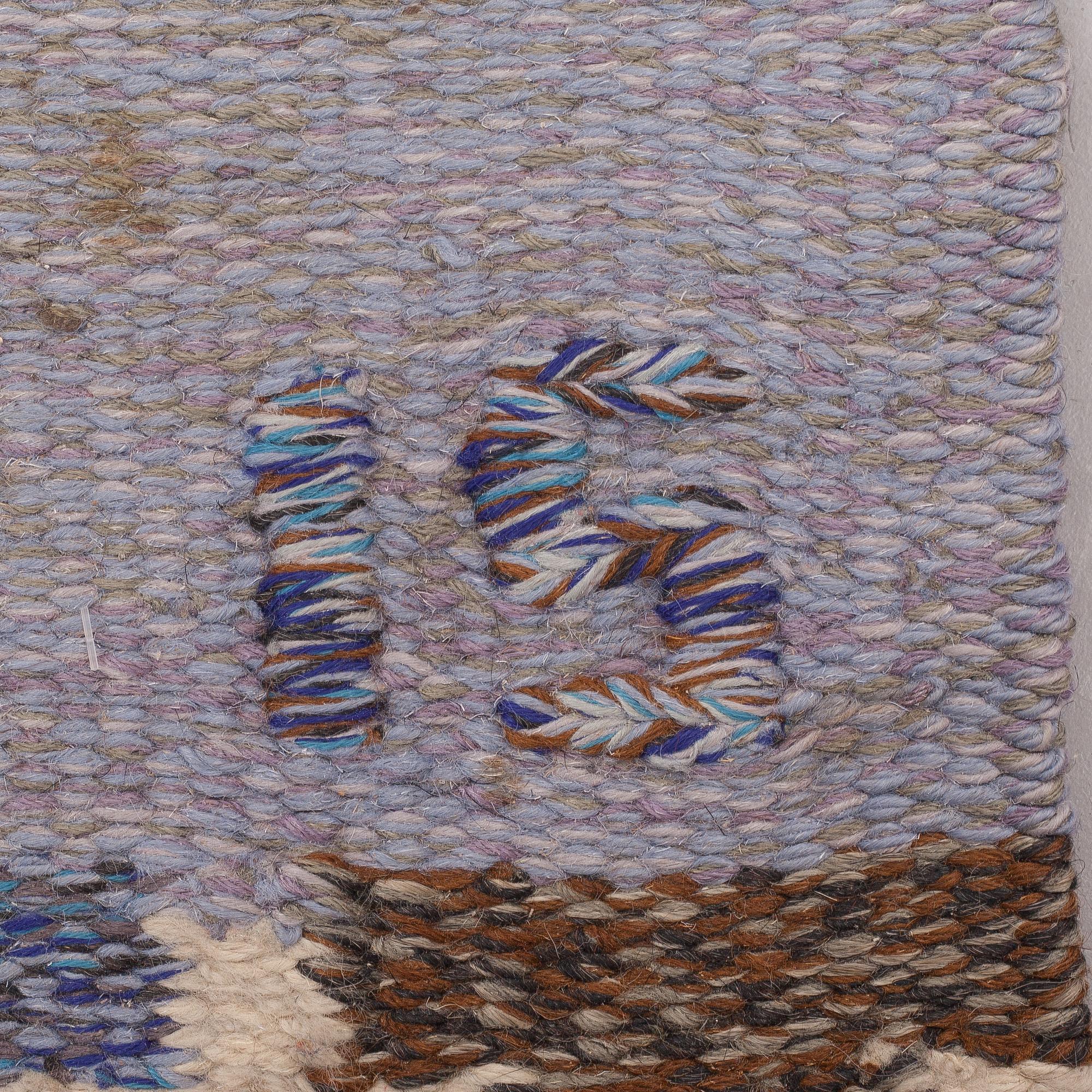 MATTO, flat weave, ca 202 x 137 cm, signed IS (probably Ingegerd Silow).