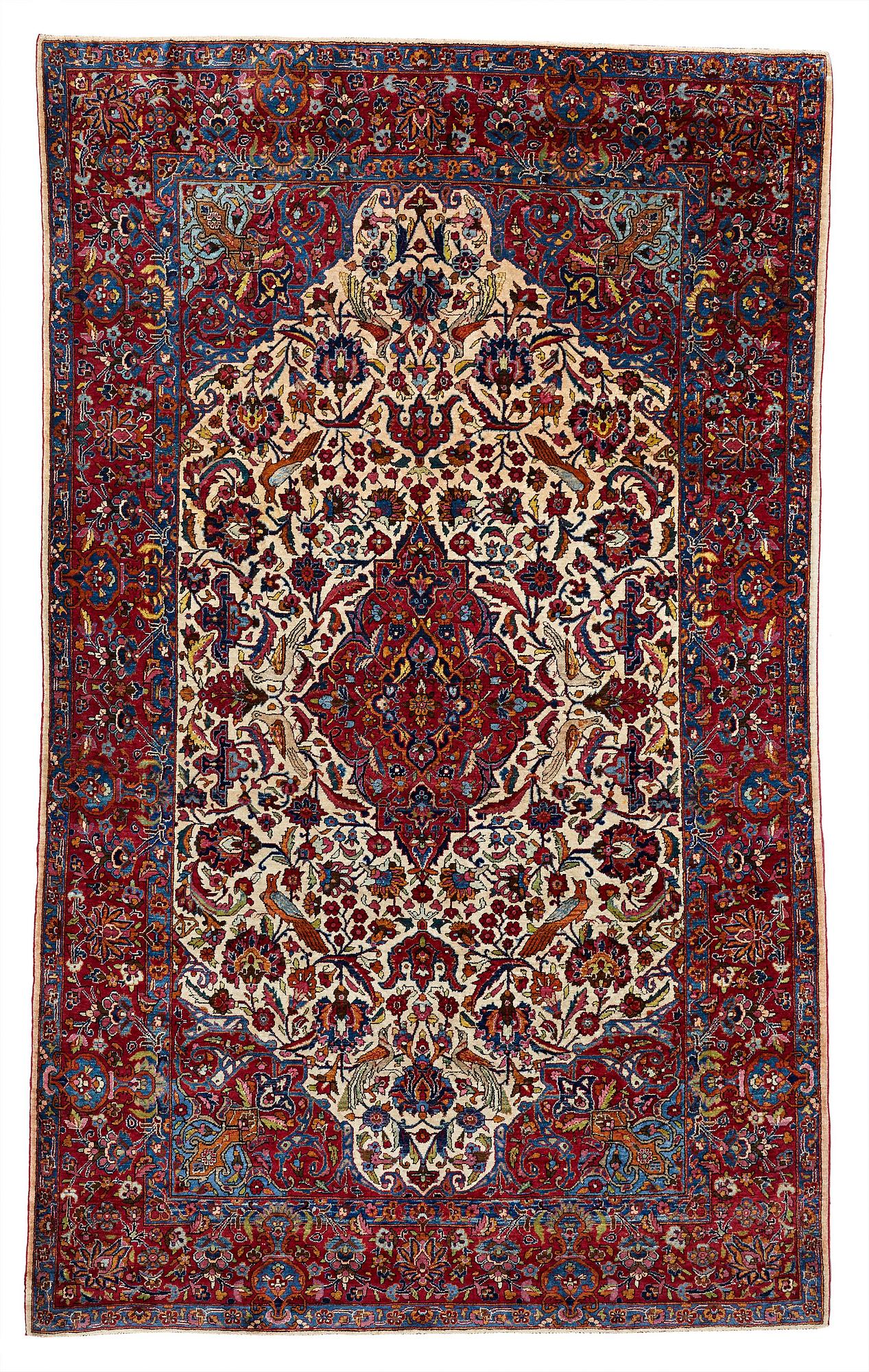MATTO, a semi-antique silk Kashan, ca 208,5 x 130 cm.