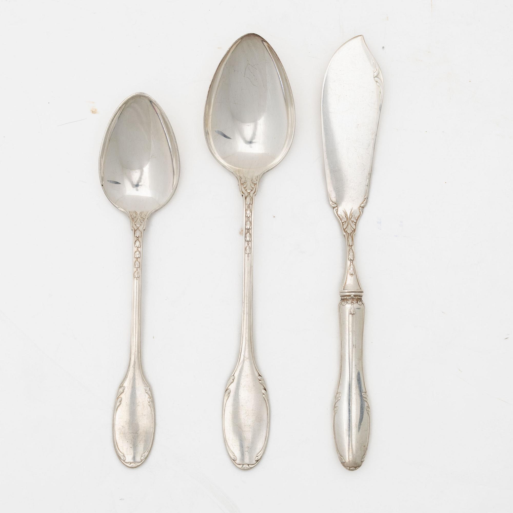 W.A. Bolin, cutlery service parts, 16 pieces, model F, Stockholm 1921-1948.