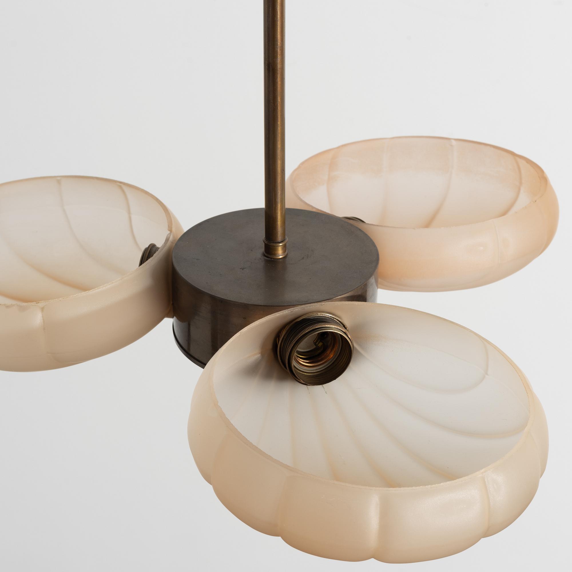 Harald Notini, taklampa, modell "10363", Arvid Böhlmarks Lampfabrik, Stockholm, 1930-tal.