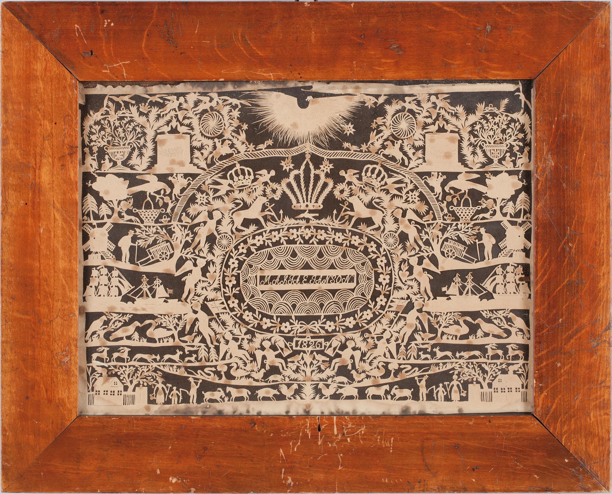 SILHUETTKLIPPTA TAVLOR, 2 st, dat 1826.