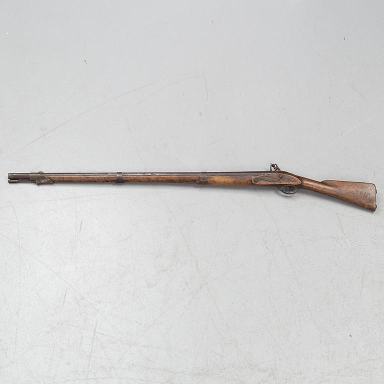 A Swedish military flintlock gun, 1805 pattern.