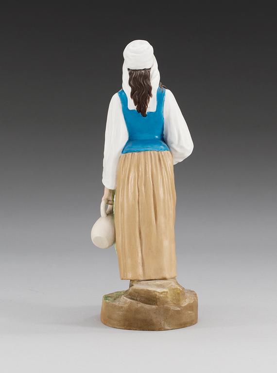A Russian bisquit figure of a Bulgarian woman, Gardner manufactory, ca 1900.