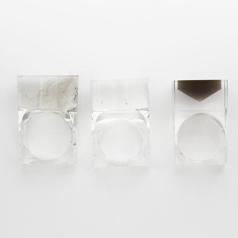 Siv Lagerström, three rings, acrylic plastic, 1970s.