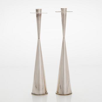 Tapio Wirkkala, Two silver candlesticks, TW 189, Kultakeskus, Hämeenlinna 1961 and 1964.