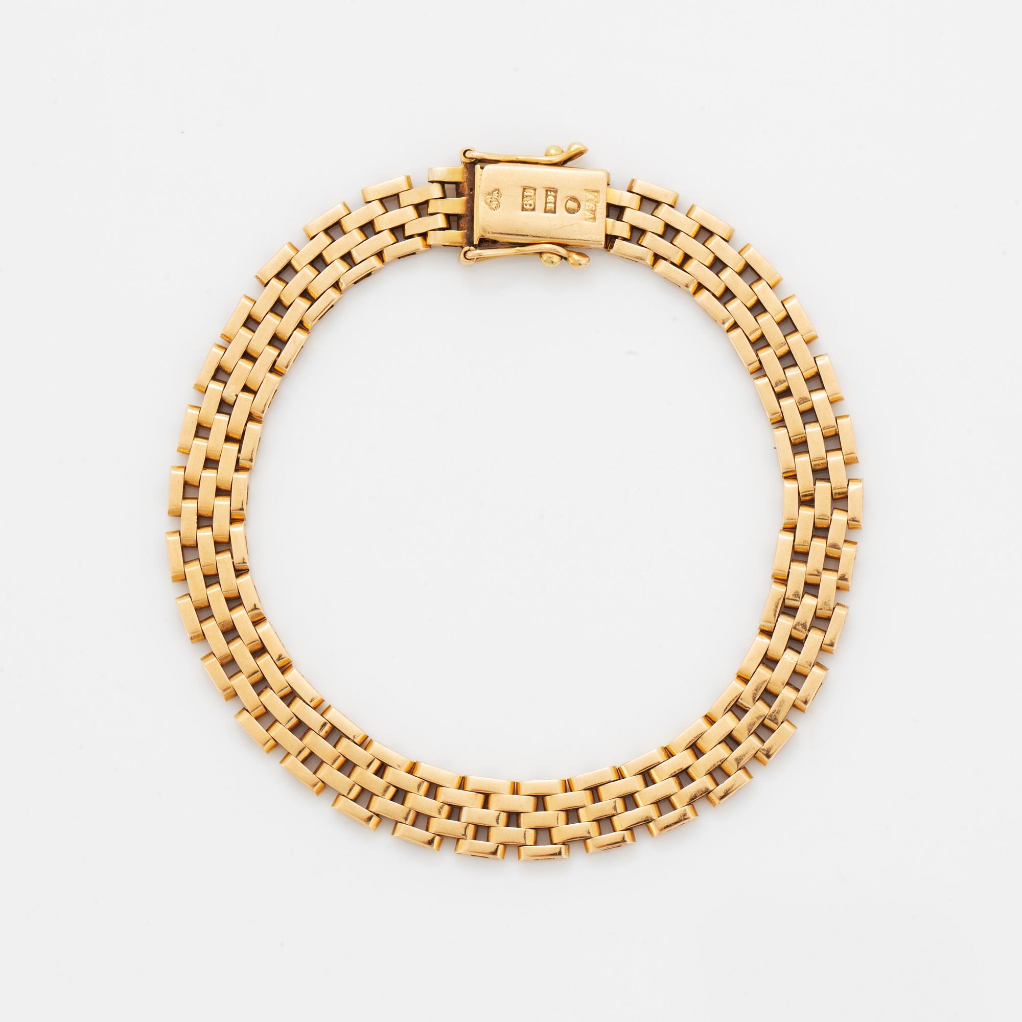 Armlänk, 18K guld, korridorlänk.