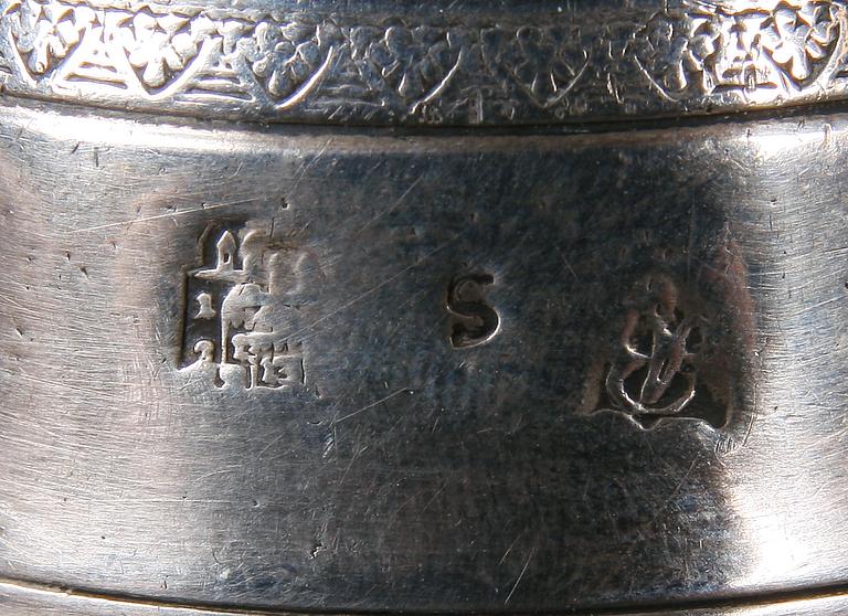 BORDSPINGLOR, 4 st, silver, 1800-1900-tal.