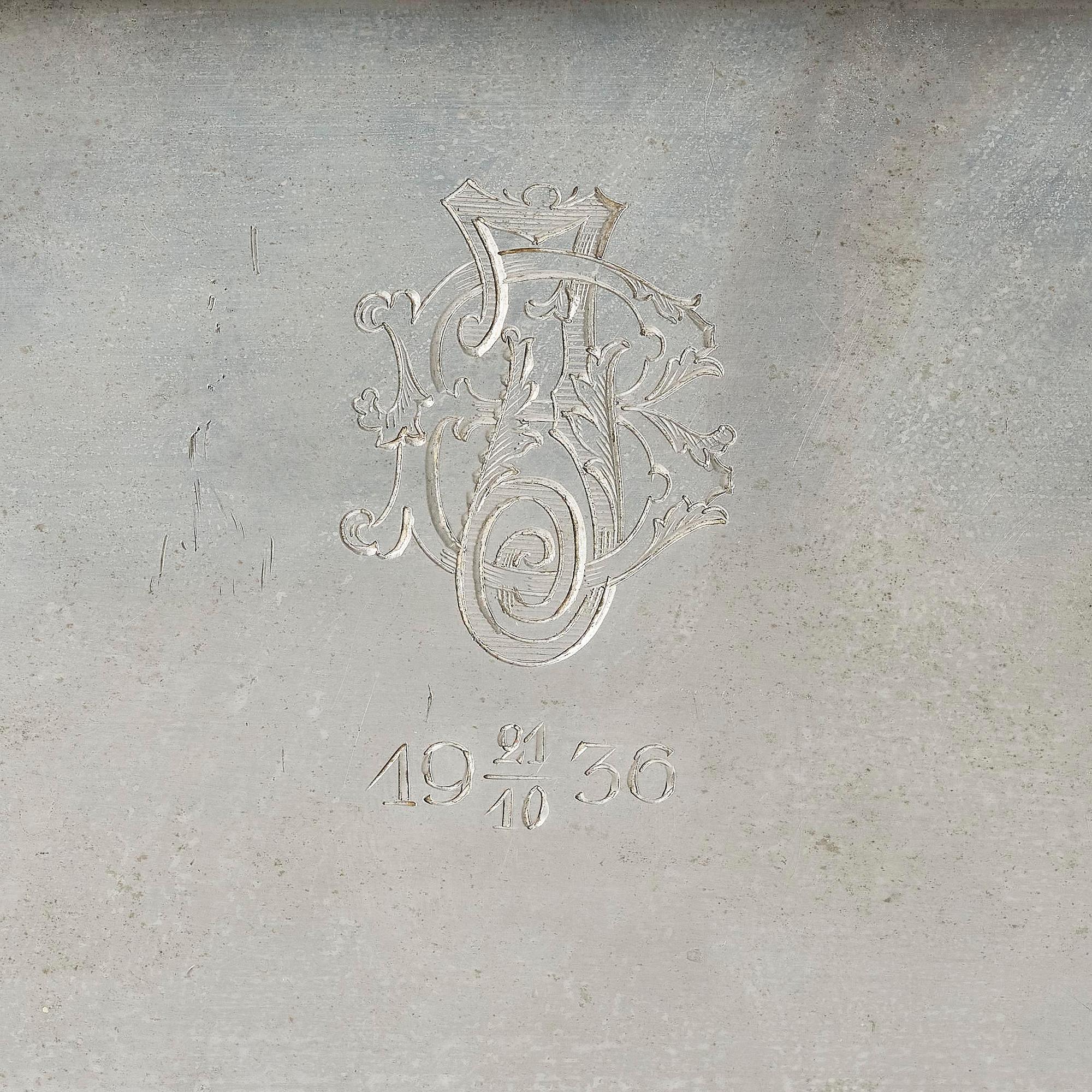 Oscar Antonsson, a "Hästbetvingaren" (Tamer of Horses) pewter box, Ystad-Metall, Sweden, 1932.