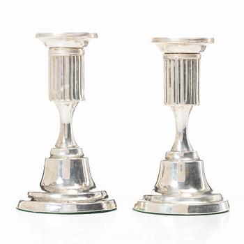 A Pair of Swedish silver candlesticks, mark of Magnus Ljungqvist, Kristianstad circa 1800.
