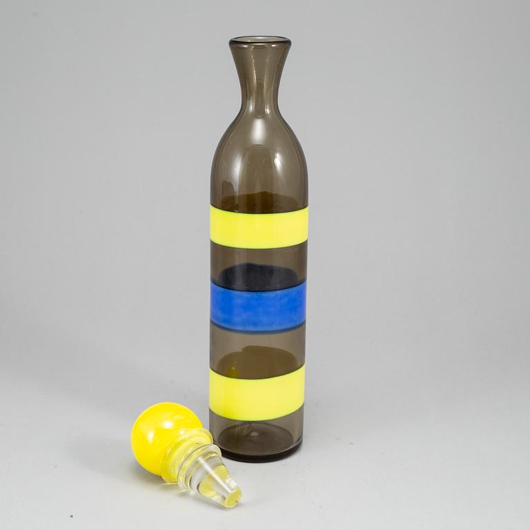 A glass bottle, Venini Murano, second half of the 20th century.