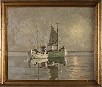OIDENTIFIERAD KONSTNÄR, signerad M. Nielsen, 1900-talets första hälft. Olja på duk.