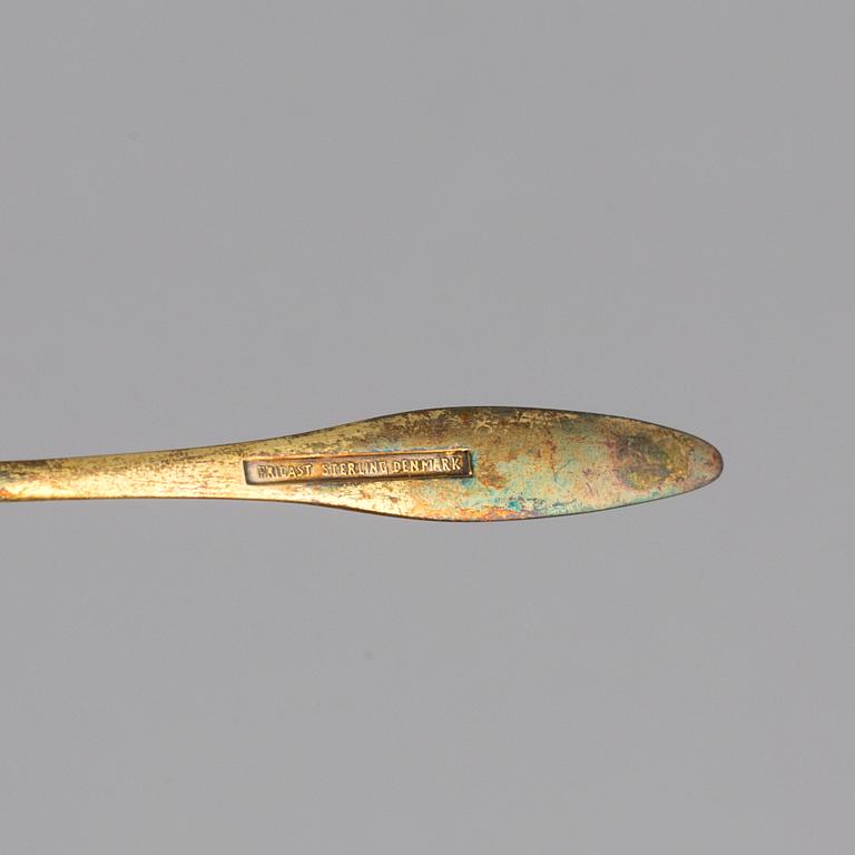 a set of 12 stirling spoons by Frigast, Denmark, 20th century.