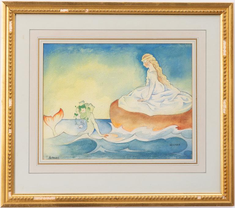 Einar Nerman, Mermaid and Girl.