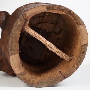 A Swedish folk art pine chair, early 20th Century.