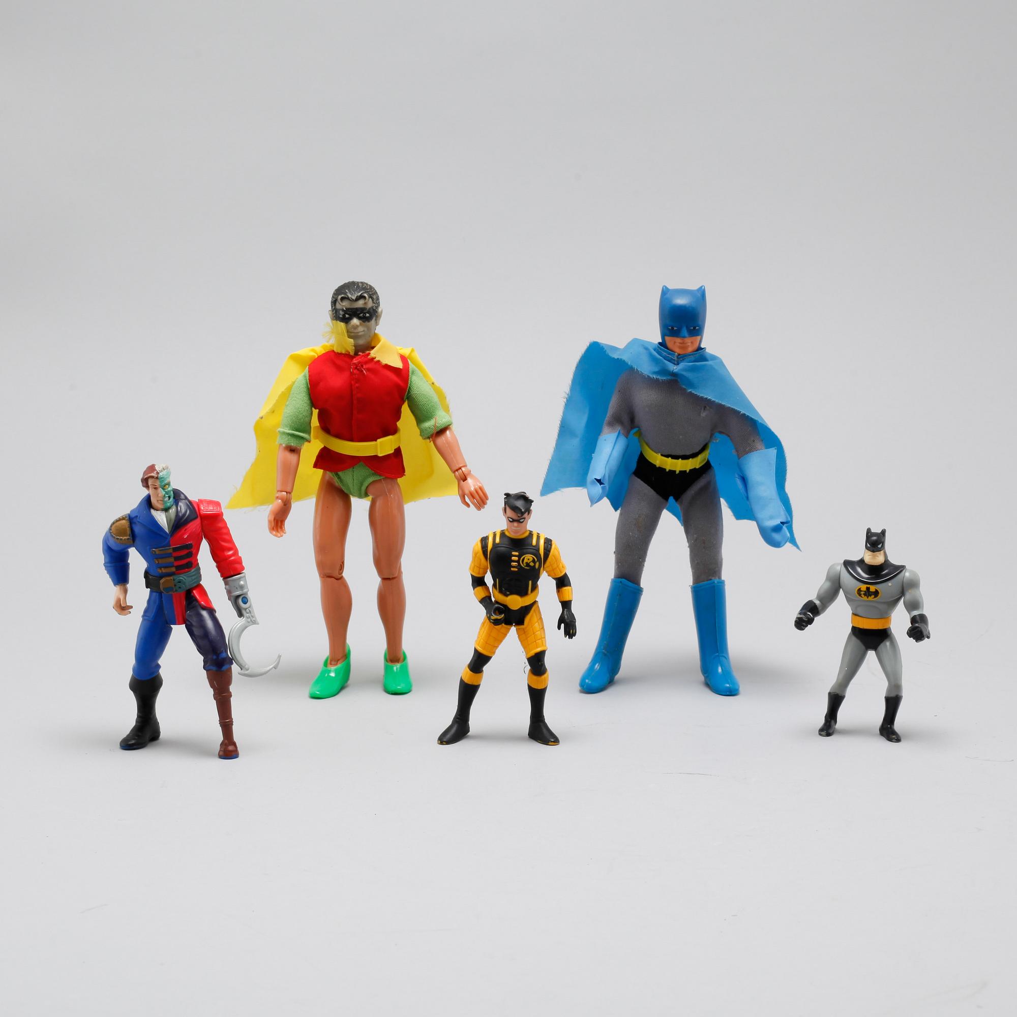 Seven Batman objects from the latter half of the 20th century.