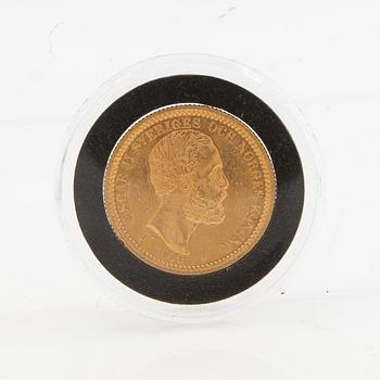 Gold coin Sweden, Oscar II 20 kr, 1880.