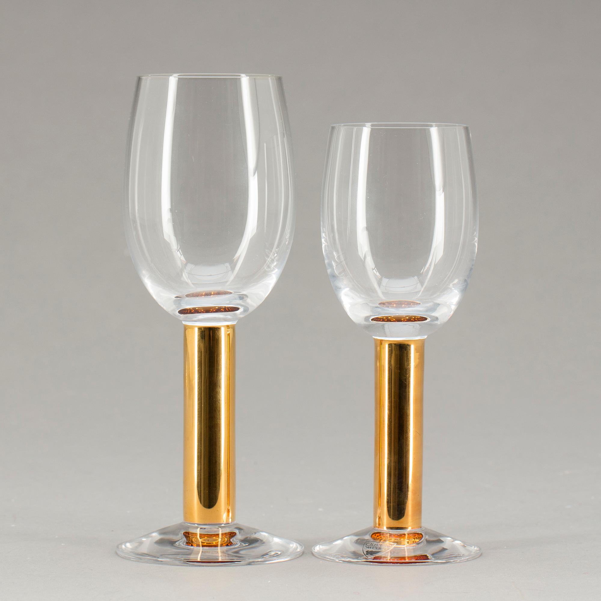VINGLAS OCH DESSERTVINSGLAS, 6+8, Nobel, Gunnar Cyrén, Orrefors.