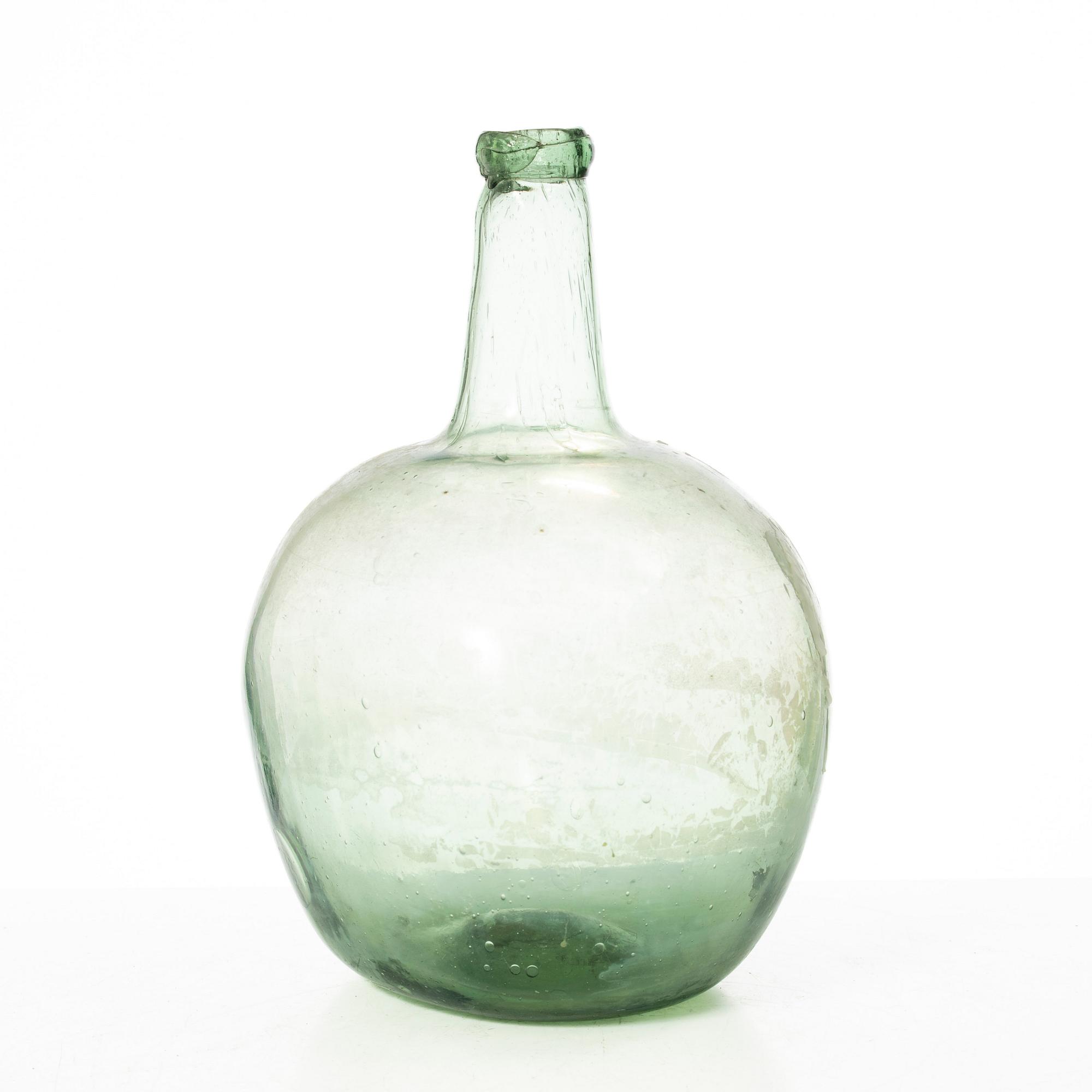 Flaska, glas, allmoge, 17-1800-tal.
