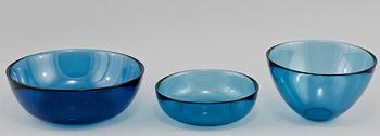 SKÅLAR 7 st, glas "Fuga", Sven Palmqvist för Orrefors. 1900-talets mitt.