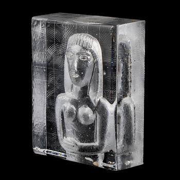 SKULPTUR, glas, Bertil Vallien, Kosta Boda, signerad, sent 1900-tal.