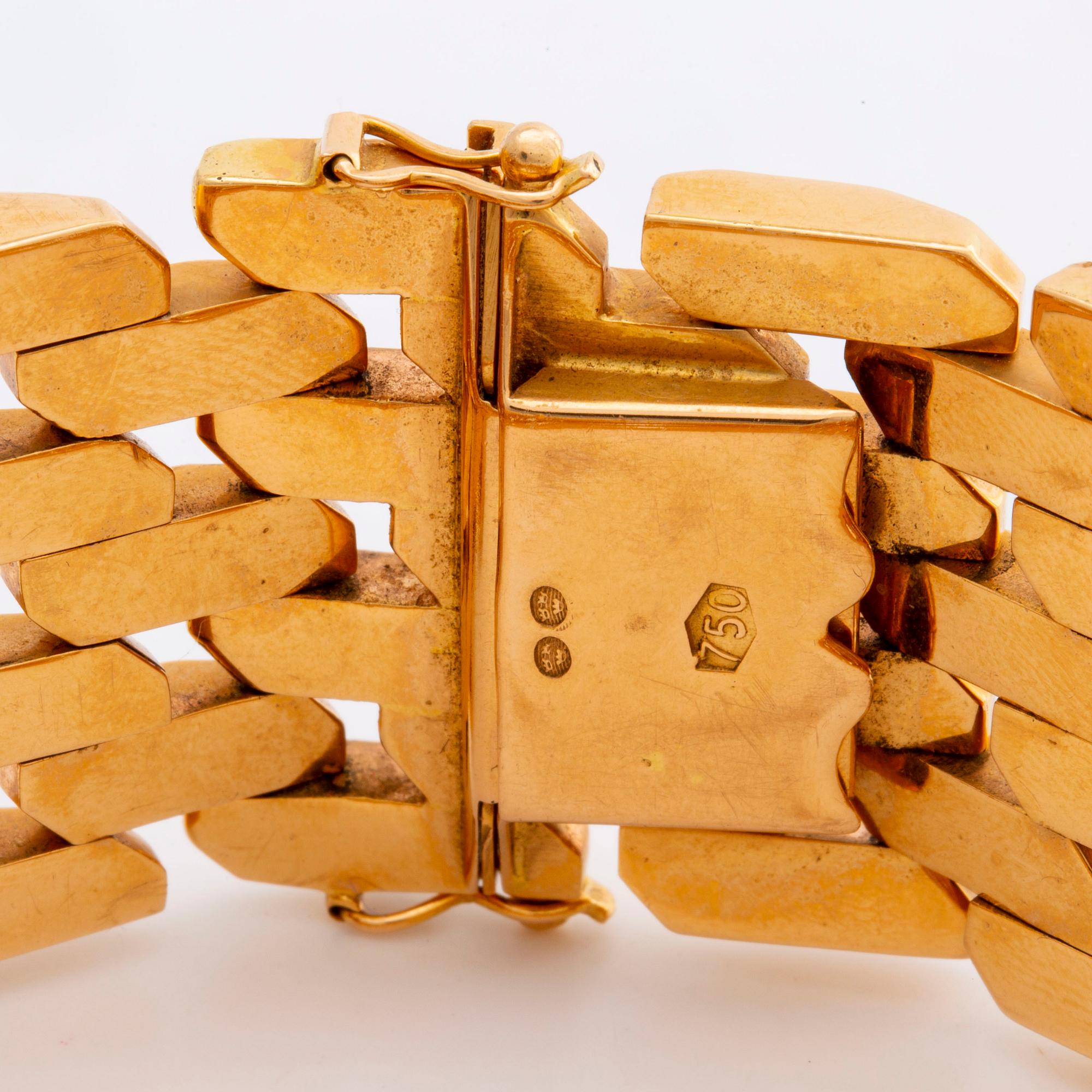 GOLDBRACELET, 18k gold, 73,4 g, Swedish import hallmarks.