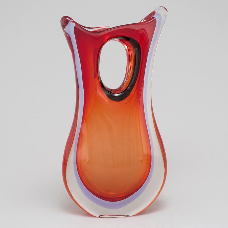 a glass vase, probably Flavio Poli Italy, 20th century.