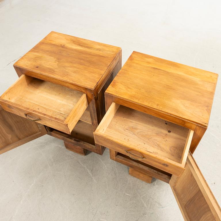 Bedside tables, a pair, first half of the 20th century.
