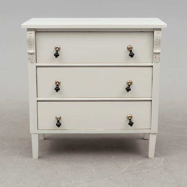 A late 19th century painted chest of drawers.