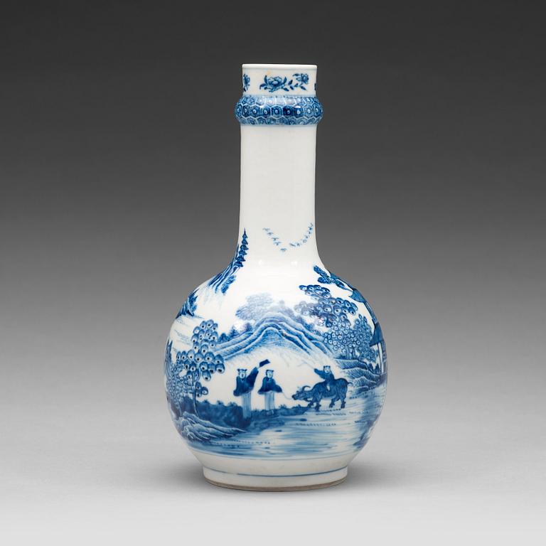 A blue and white vase, Qing dynasty, 18th Century.