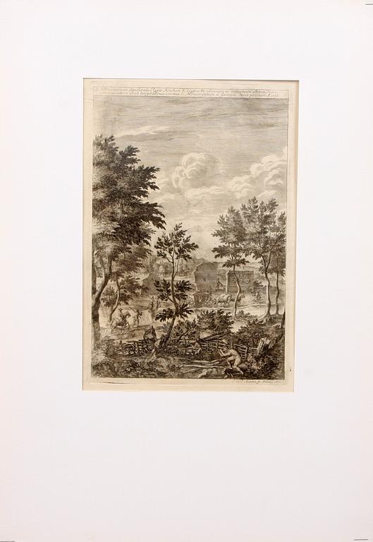 KOPPARSTICK, 5 st, 1700-tal, ur Suecia Antiqua, bl a E. Reitz, J. Marot, J. van den Aveerle, W. Swidde.