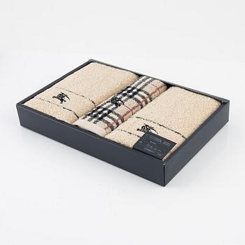 Burberry, a set of three towels.