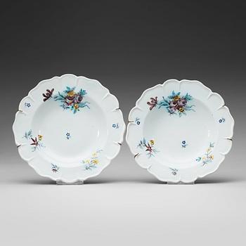 Two Swedish faience soup dishes, Rörstrand, dated 21/8 (17)69 and 21/8 (17)69.