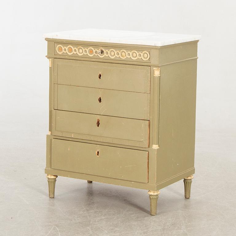 Chest of drawers with mirror, Gustavian style, first half of the 20th century.