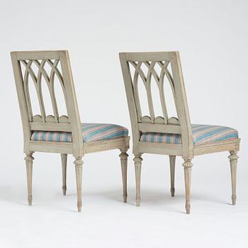 A pair of late Gustavian chairs by M Lundberg (1775-1812).