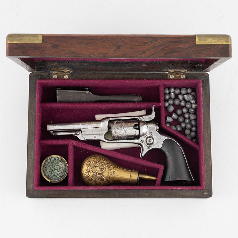A cased Colt 1855 Sidehammer 'Root', No 11808 manufactured 1856.