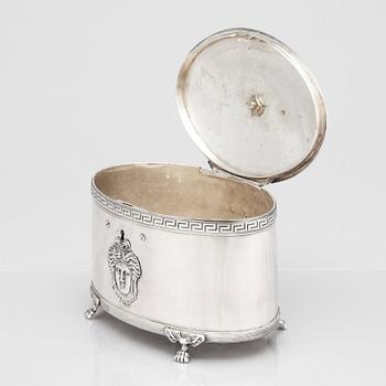 A Swedish Empire silver sugar-casket, mark of Pehr or Adolf Zethelius, Stockholm 1810.