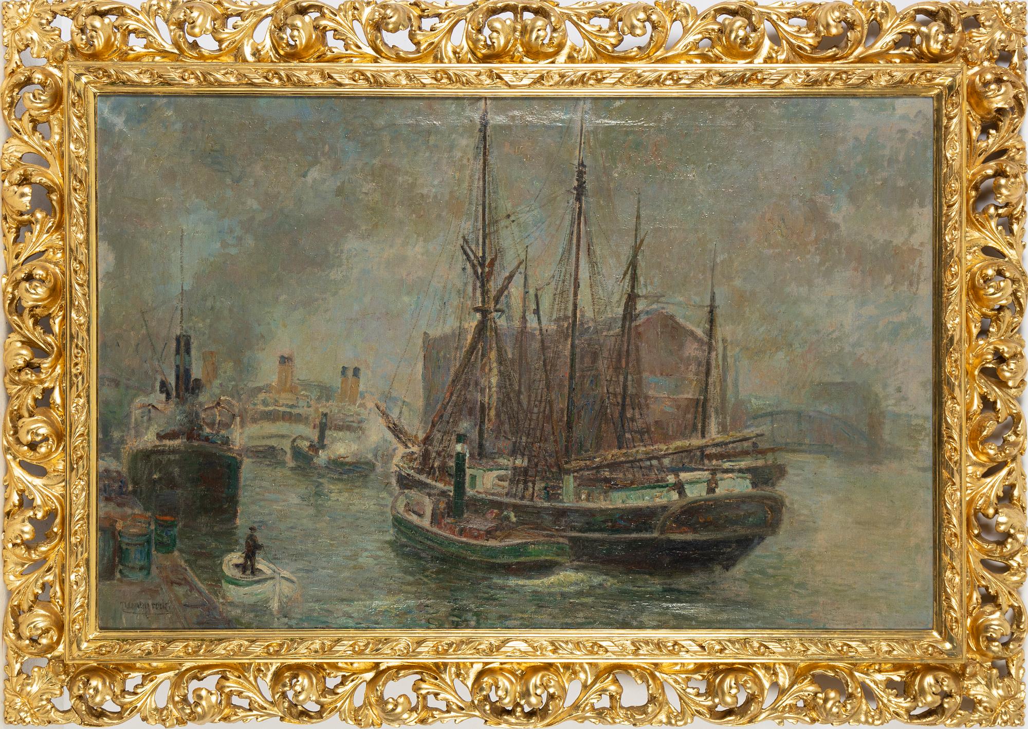 Okänd konstnär, 1800-tal, olja på duk, otydligt signerad.