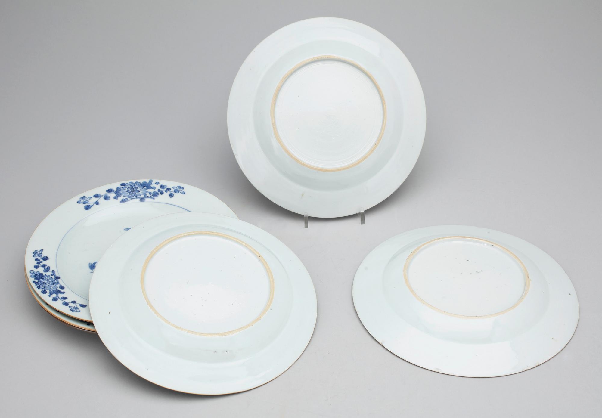 TALLRIKAR, 6 st, kompaniporslin, Kina Qianlong, 1736-1796.