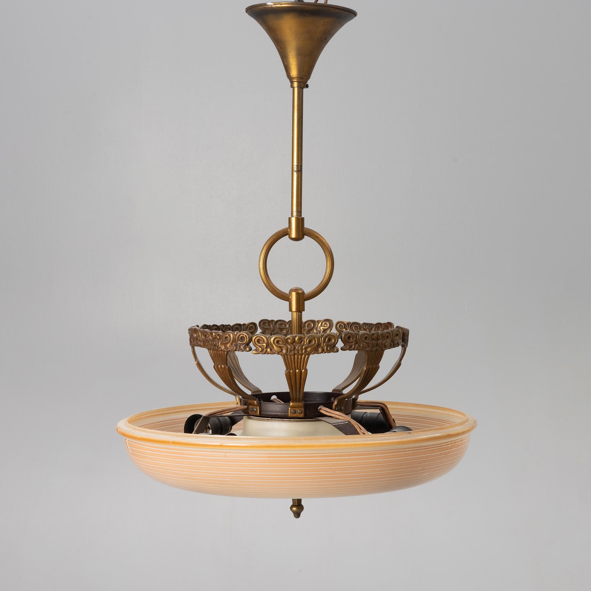 An Art Deco ceiling lamp, 1920s/30s.