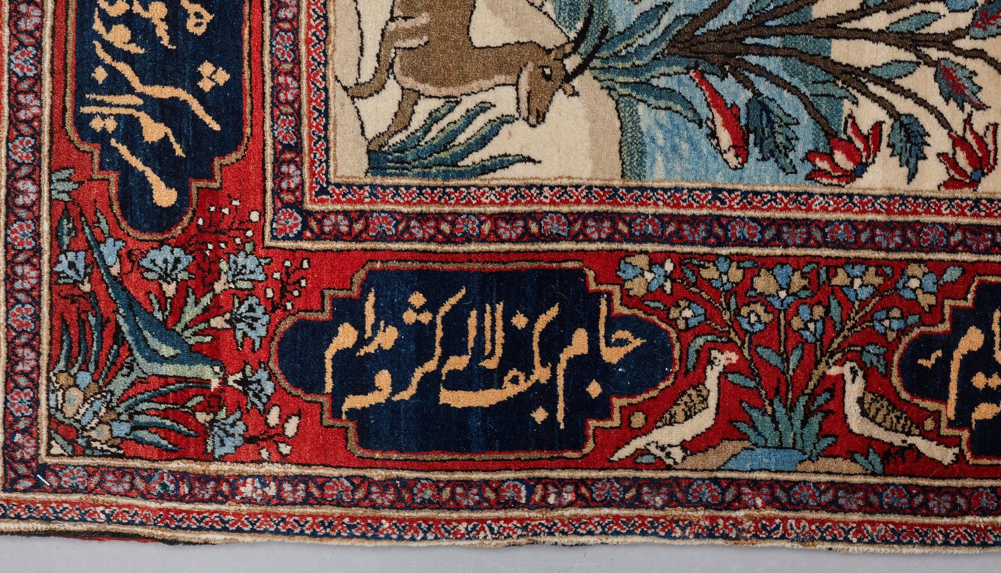 MATTA, semiantik Keshan figural, möjligen Motachem, ca 199 x 137 cm.