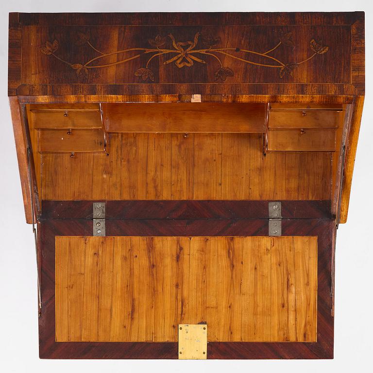 A Gustavian late 18th century secretaire attributed to Jonas Hultsten (master in Stockholm 1773-1794).