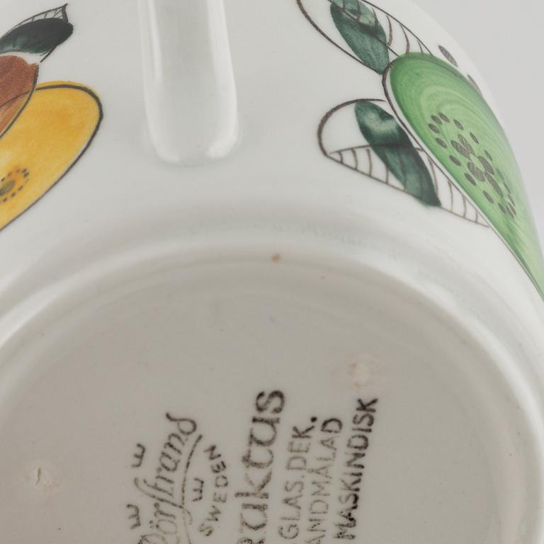 Hertha Bengtson, two 'Fructus' coffee cups with saucer, Rörstrand.