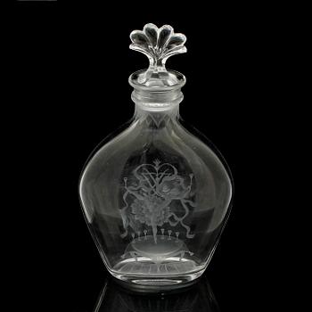 SIMON GATE, karaff med propp, Orrefors, 1926.