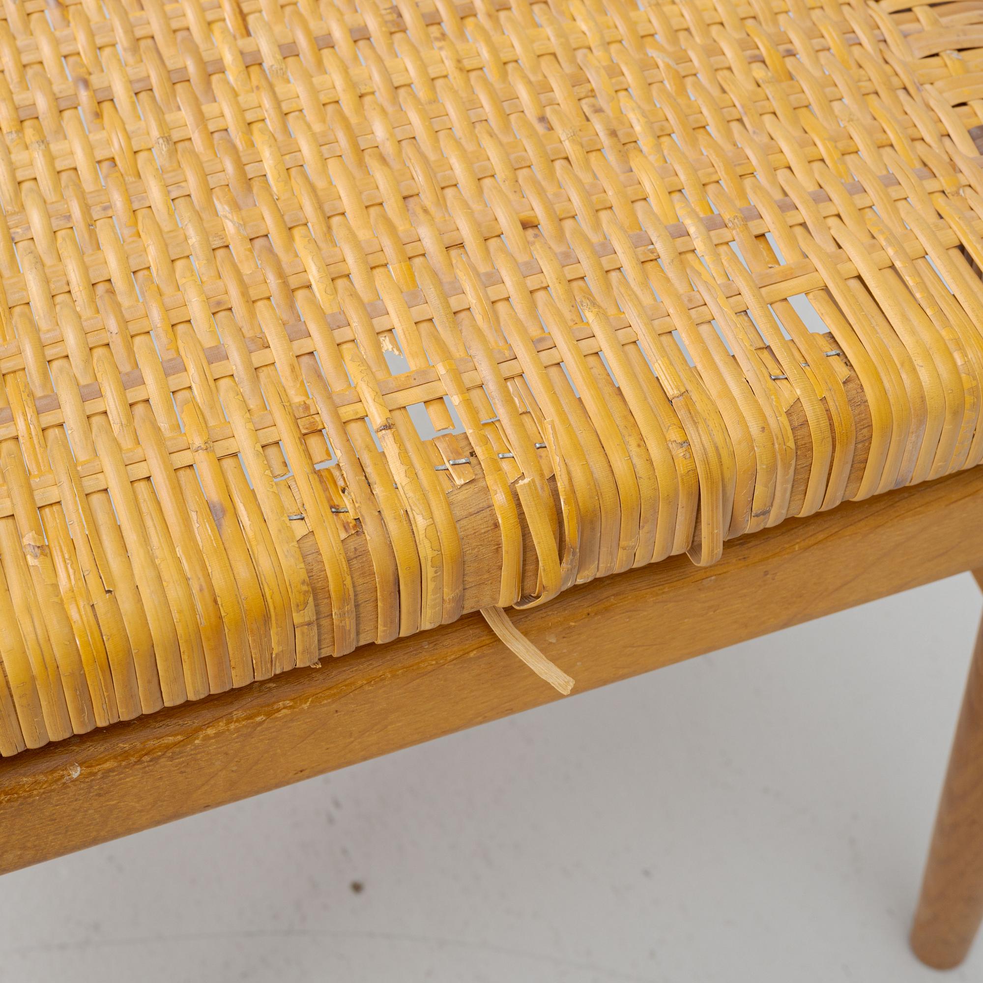Hans J. Wegner, chairs, 7 pcs, "W2", CM Madsen, Denmark, designed in 1953.