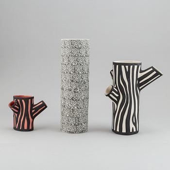 A set of three ceramic vases by Hay.