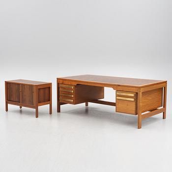 Gorm Christensen & Rolf Middelboe, desk with sideboard, Tranekaer, Denmark, 1960s.